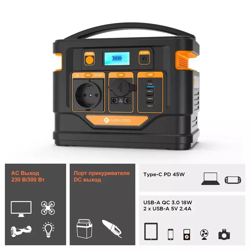 Портативная электростанция Novoo 300Wh ESS Portable Power Station - фото 5 Портативная электростанция Novoo 300Wh ESS Portable Power Station - фото 5