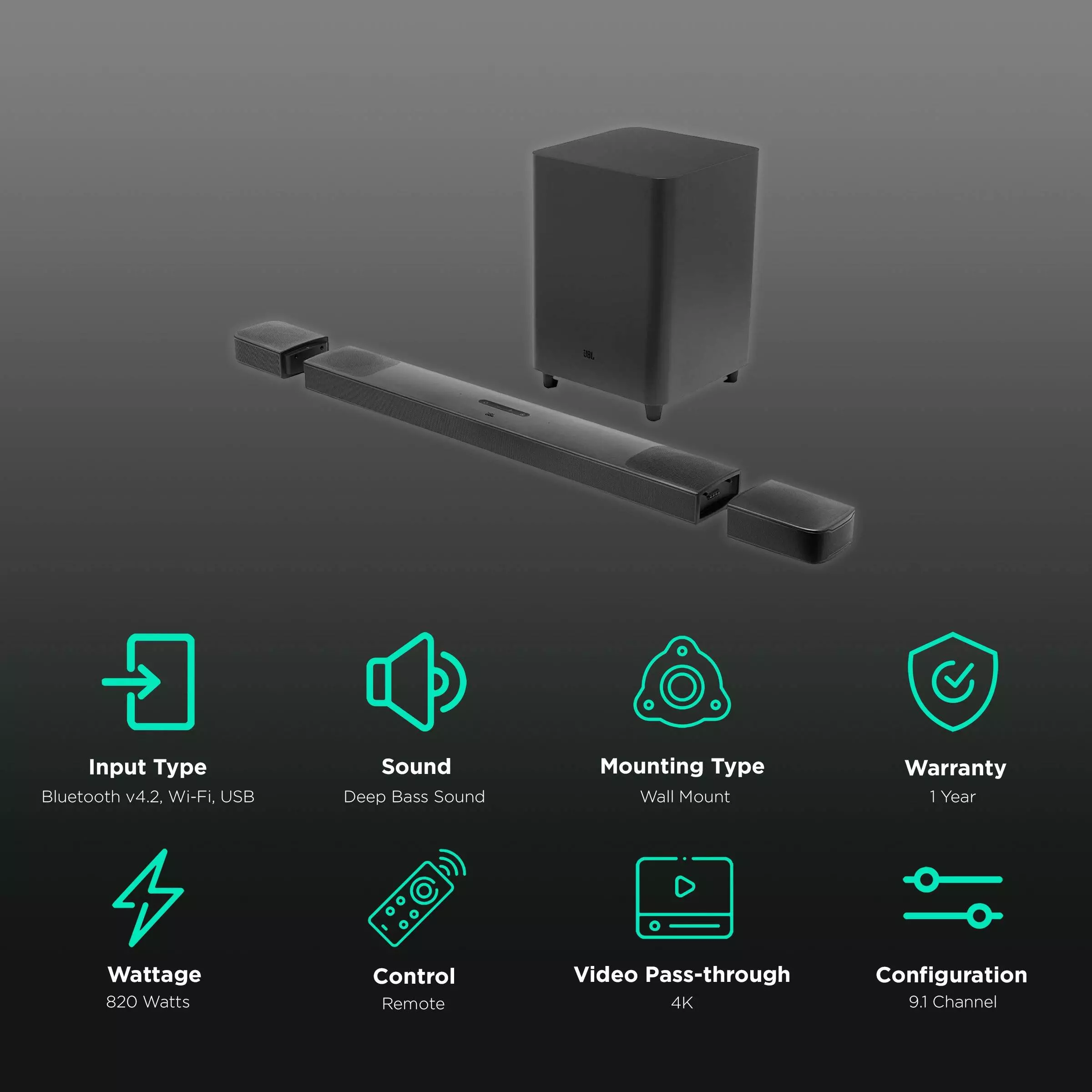 Саундбар JBL BAR 9.1 True Wireless Surround - фото 8