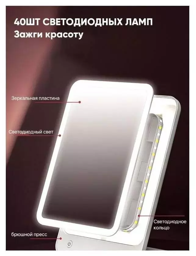 Зеркало косметическое с подсветкой Xiaomi Bomidi Make Up Mirror R1 - фото 6 Зеркало косметическое с подсветкой Xiaomi Bomidi Make Up Mirror R1 - фото 6