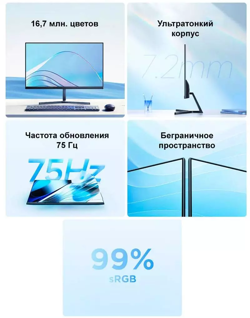 Монитор Xiaomi Redmi Display A24 23.8" 75Hz (V24FAB-RA) - фото 2 Монитор Xiaomi Redmi Display A24 23.8" 75Hz (V24FAB-RA) - фото 2