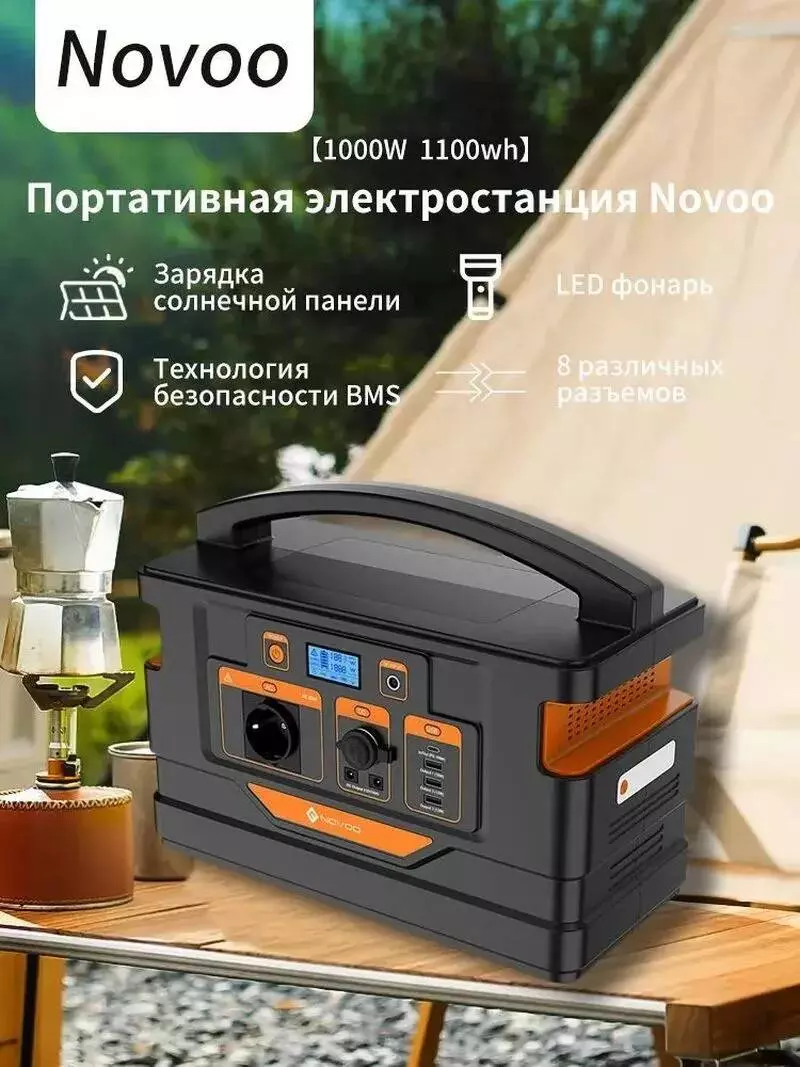 Купить Портативная электростанция Novoo 1100Wh NEP1000S Portable Power Station - фото 1 Купить Портативная электростанция Novoo 1100Wh NEP1000S Portable Power Station - фото 1