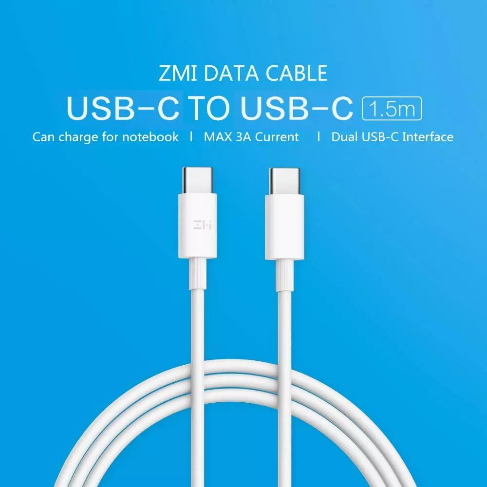 Купить Кабель Xiaomi USB-C/USB-C ZMI 1,5m (AL301) - фото 1 Купить Кабель Xiaomi USB-C/USB-C ZMI 1,5m (AL301) - фото 1