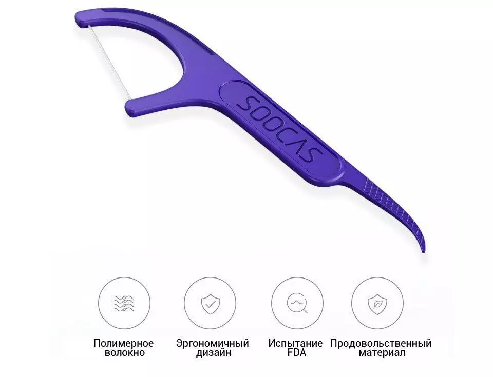 Купить Зубная нить Xiaomi BEHEART Floss Pick (50шт) - фото 1 Купить Зубная нить Xiaomi BEHEART Floss Pick (50шт) - фото 1