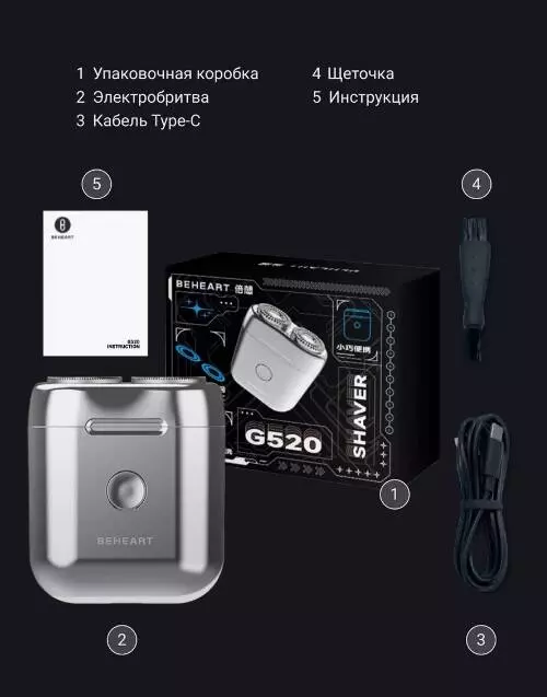 Электробритва Xiaomi BEHEART G520 - фото 10 Электробритва Xiaomi BEHEART G520 - фото 10