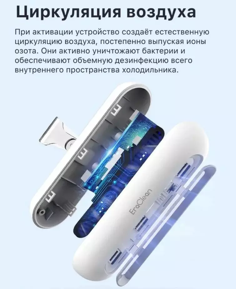 Стерилизатор Xiaomi EraClean Refrigerator Deodorizing Sterilizer CW-B01 - фото 2