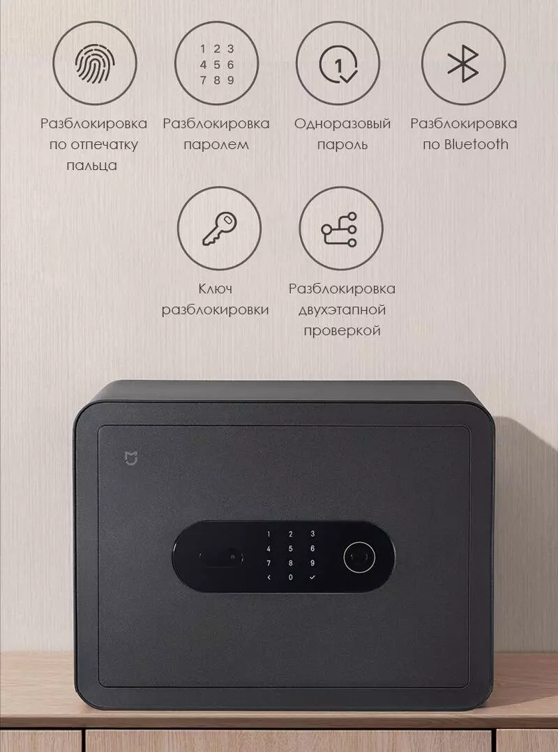 Сейф электронный биометрический Xiaomi Smart Safe Box (BGX-5/X1-3001) - фото 3