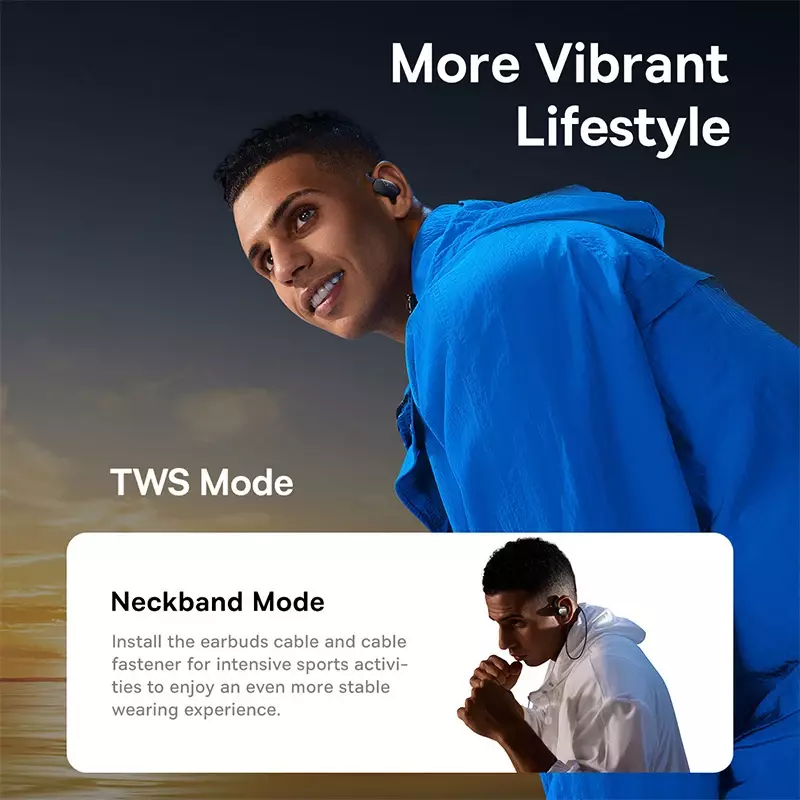 Беспроводные наушники Baseus Eli Sport 1 Open-Ear TWS Earbuds - фото 5 Беспроводные наушники Baseus Eli Sport 1 Open-Ear TWS Earbuds - фото 5