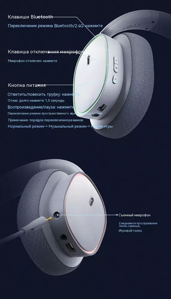 Беспроводные игровые беспроводные Baseus AeQur GH02 - фото 12 Беспроводные игровые беспроводные Baseus AeQur GH02 - фото 12
