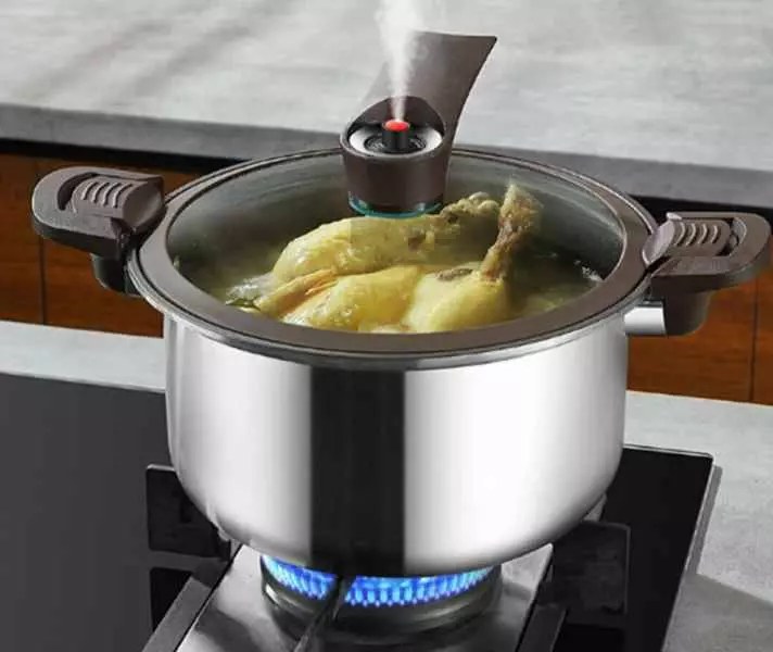 Кастрюля-скороварка Xiaomi Crystal Kitchen Titanium Micro-Pressure Cooking Pot 28cm (JC-WYG01) - фото 5 Кастрюля-скороварка Xiaomi Crystal Kitchen Titanium Micro-Pressure Cooking Pot 28cm (JC-WYG01) - фото 5