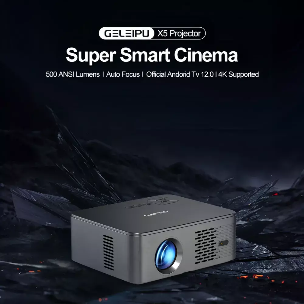 Купить Проектор интеллектуальный GELEIPU X5 Full-HD 2K 4K Android 12 (ТV-BOX IN) - фото 1