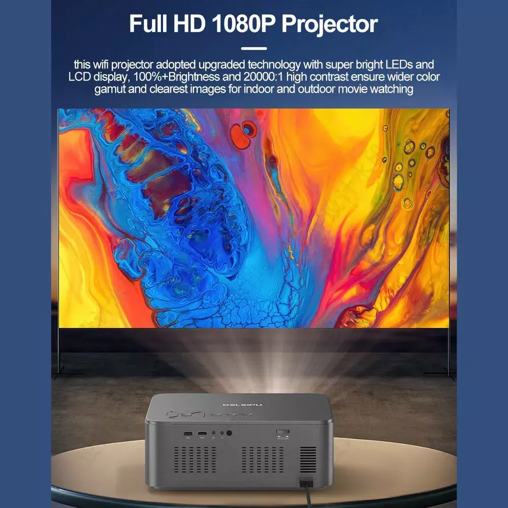 Проектор интеллектуальный GELEIPU X5 Full-HD 2K 4K Android 12 (ТV-BOX IN) - фото 4