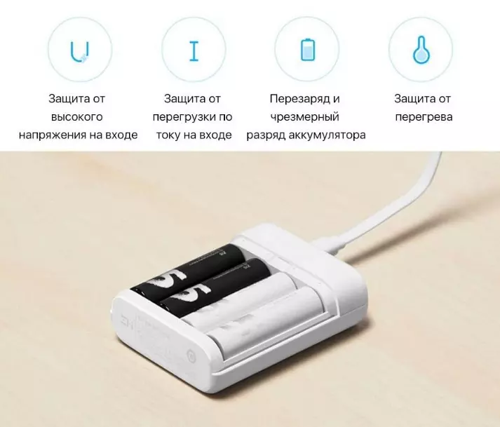 Аккумуляторные батарейки Xiaomi ZI5 Ni-MH Rechargeable Battery (HR6-AA) (4 шт.) (АА 511) - фото 4 Аккумуляторные батарейки Xiaomi ZI5 Ni-MH Rechargeable Battery (HR6-AA) (4 шт.) (АА 511) - фото 4