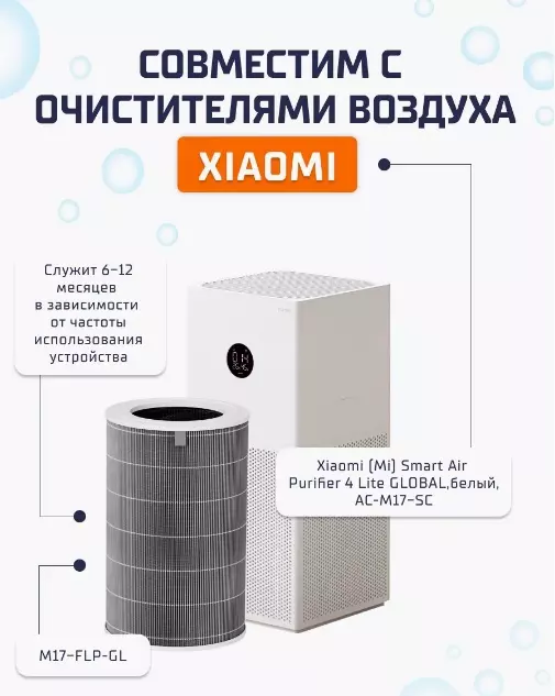 Фильтр Beheart для очистителя воздуха Xiaomi Mi Air Purifier 4 Lite - фото 2 Фильтр Beheart для очистителя воздуха Xiaomi Mi Air Purifier 4 Lite - фото 2