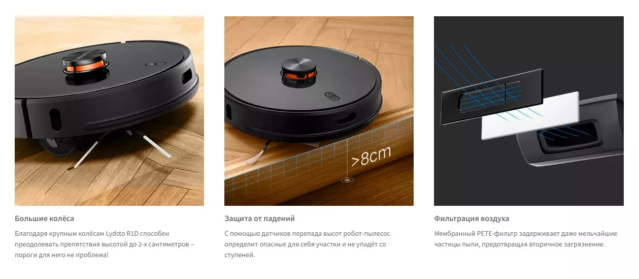 Робот-пылесос Lydsto Robot Vacuum R1D Edge - фото 12 Робот-пылесос Lydsto Robot Vacuum R1D Edge - фото 12