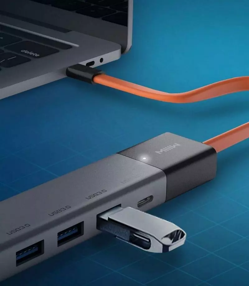 Адаптер MIIIW Type-C HUB Adapter 5 in 1 (3х USB 3.0 | HDMI 4K | 1x Type-C PD) (MWCMA05) - фото 10