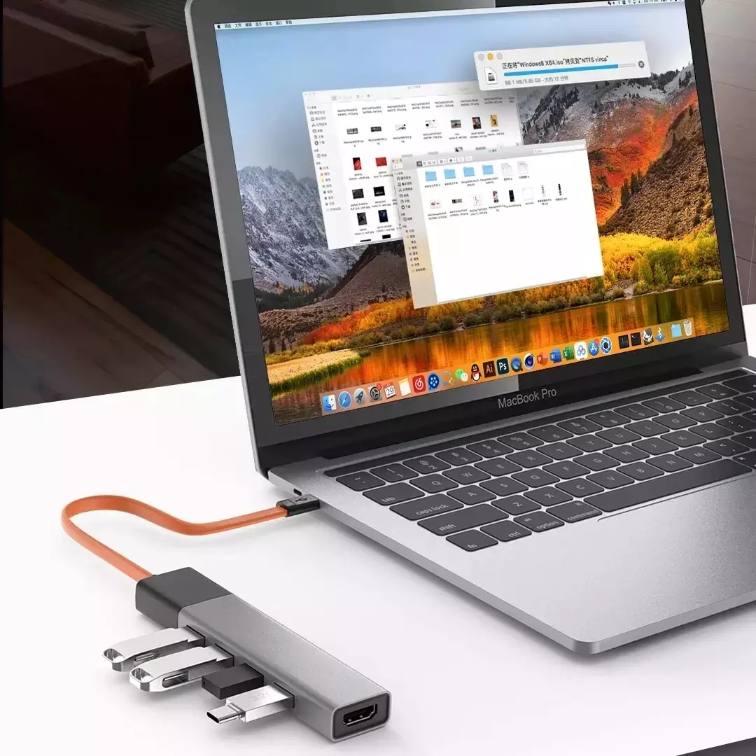 Адаптер MIIIW Type-C HUB Adapter 5 in 1 (3х USB 3.0 | HDMI 4K | 1x Type-C PD) (MWCMA05) - фото 2