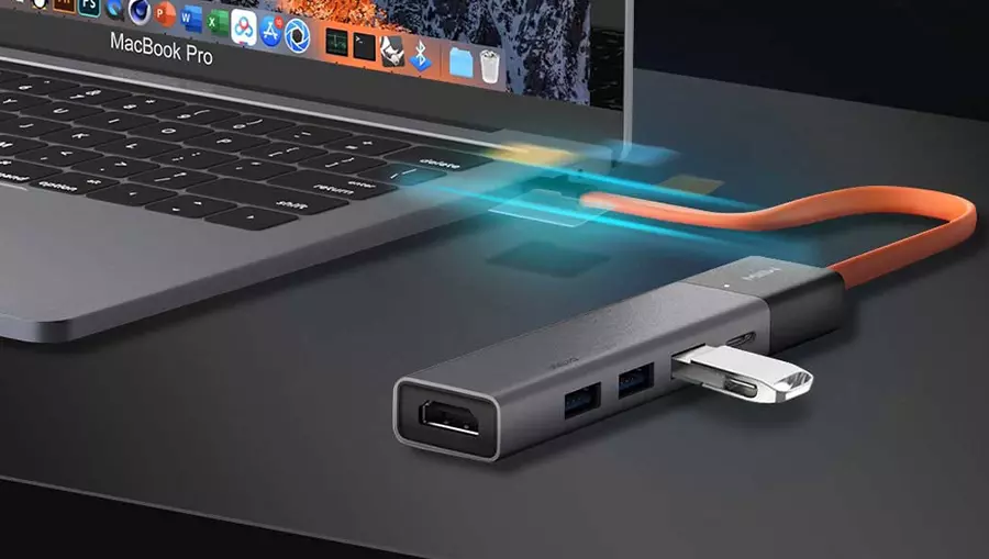 Адаптер MIIIW Type-C HUB Adapter 5 in 1 (3х USB 3.0 | HDMI 4K | 1x Type-C PD) (MWCMA05) - фото 6