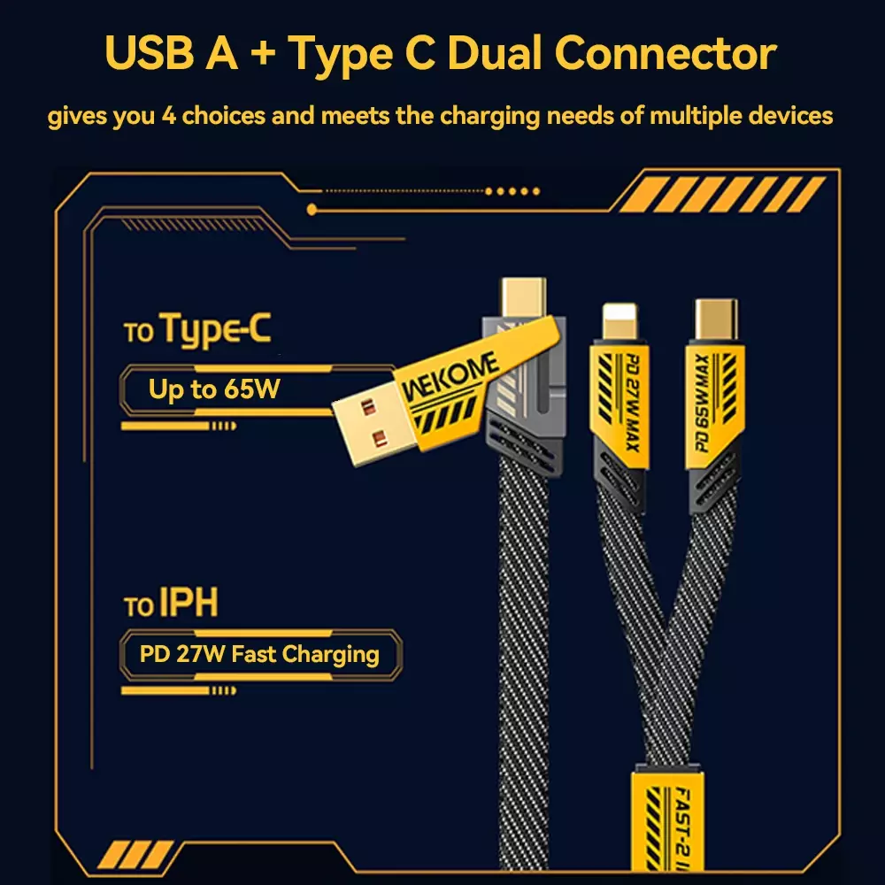 Кабель WEKOME для мобильных устройств USB 3.0 Type-A/Apple Lightning WDC-26 - фото 4