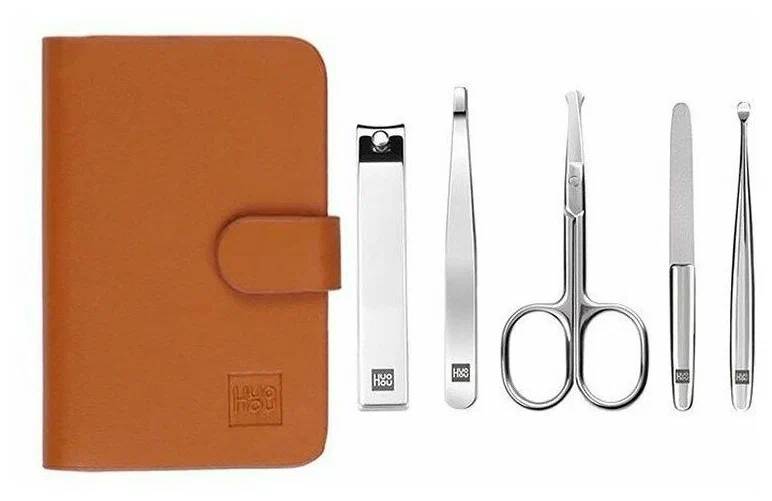 Маникюрный набор Huo Hou Stainless Steel Nail Clipper Set (5 предметов) (HU0061) Brown (Коричневый)