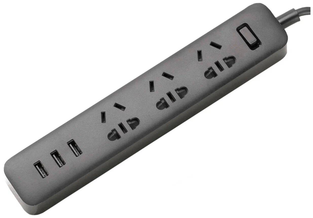 Удлинитель Xiaomi Power Strip 3 (XMCXB01QM) 1.8 м Black (Черный)