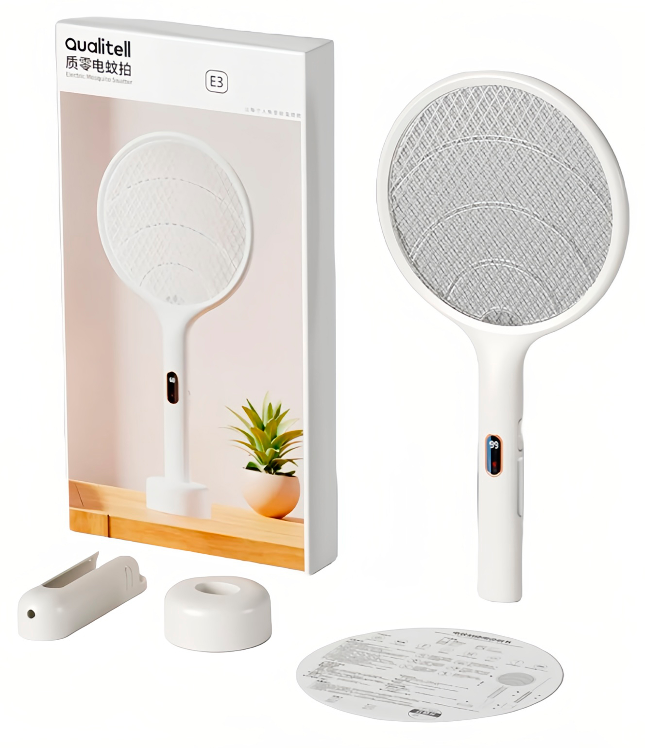 Электрическая мухобойка Xiaomi Qualitell Smart Digital Electric Fly Swatte E3 (ZSM240915) White (Белый)