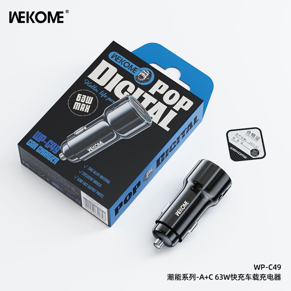 Автомобильное зарядное устройство WEKOME WP-C49 30W Black (Черный)