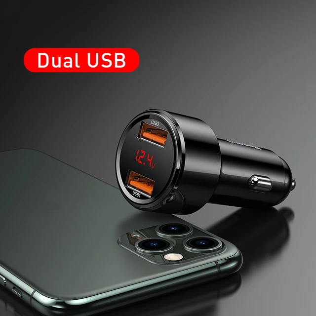 Автомобильное зарядное устройство Baseus Dual QC 45W Black (Черный)