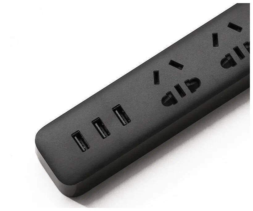 Удлинитель Xiaomi Power Strip 3 (XMCXB01QM) 1.8 м Black (Черный)