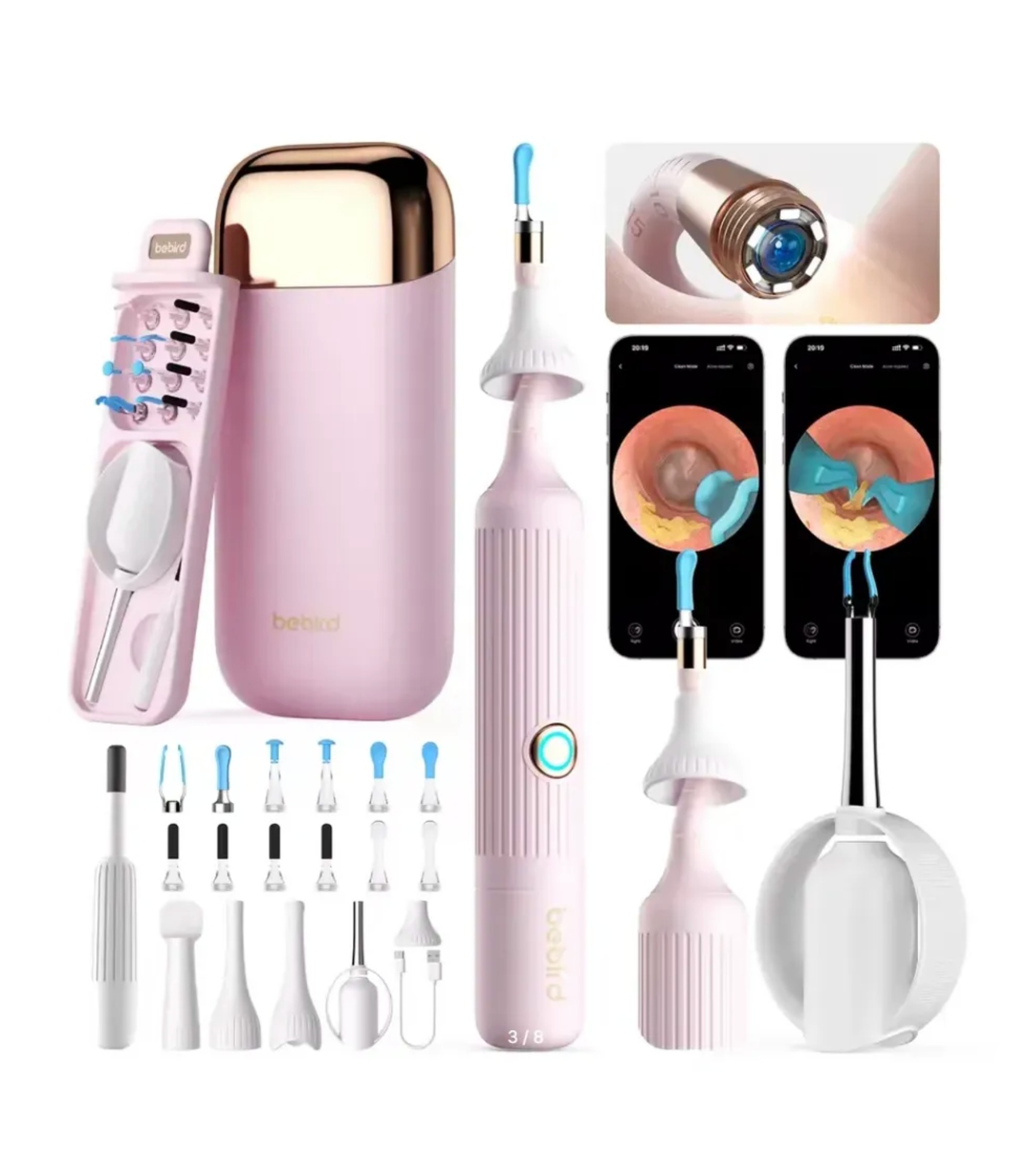 Умная ушная палочка Xiaomi Bebird Visual Ear Picking Device Bebird 3 Plus Pink (Розовый)