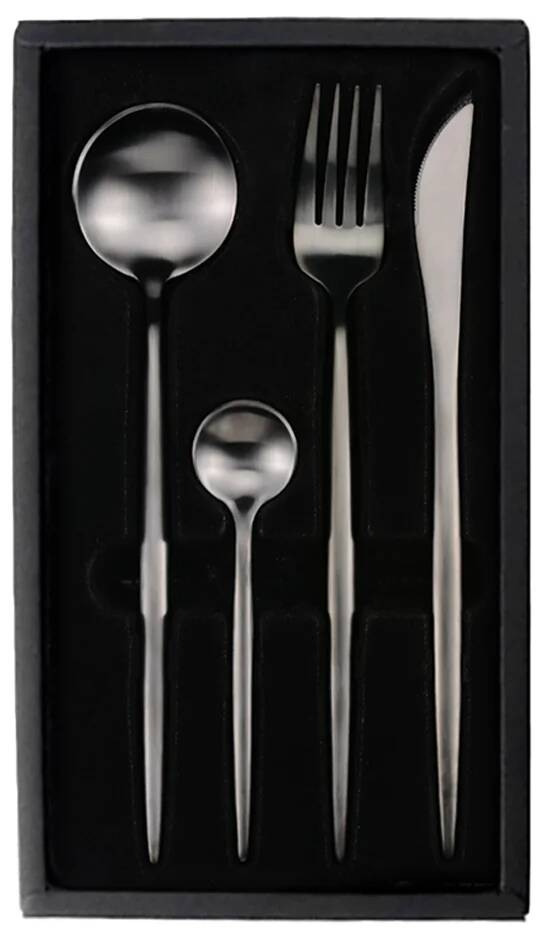 Набор столовых приборов Xiaomi Maison Maxx Stainless Steel Modern Flatware Set (4 предмета) Black (Черный) CN