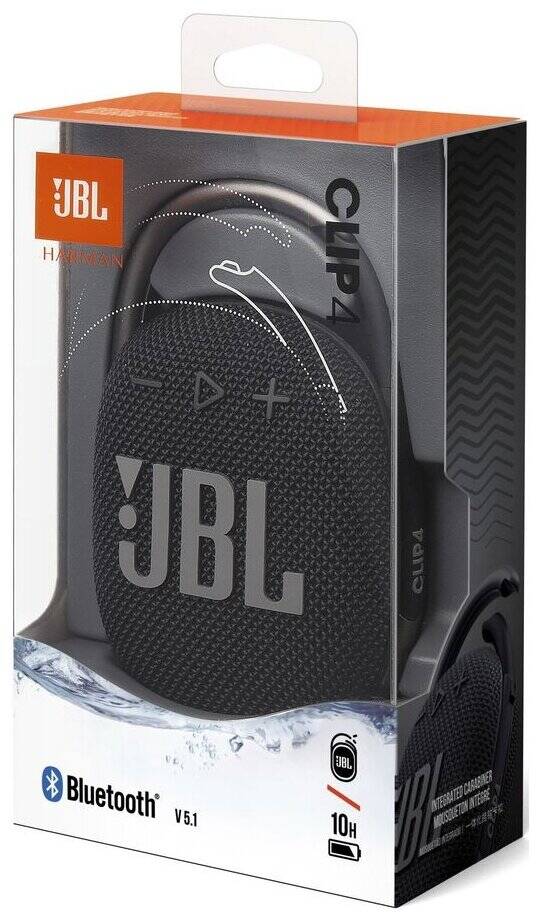 Колонка портативная JBL Clip 4 Black (Черный) Global Version Колонка портативная JBL Clip 4 Black (Черный) Global Version