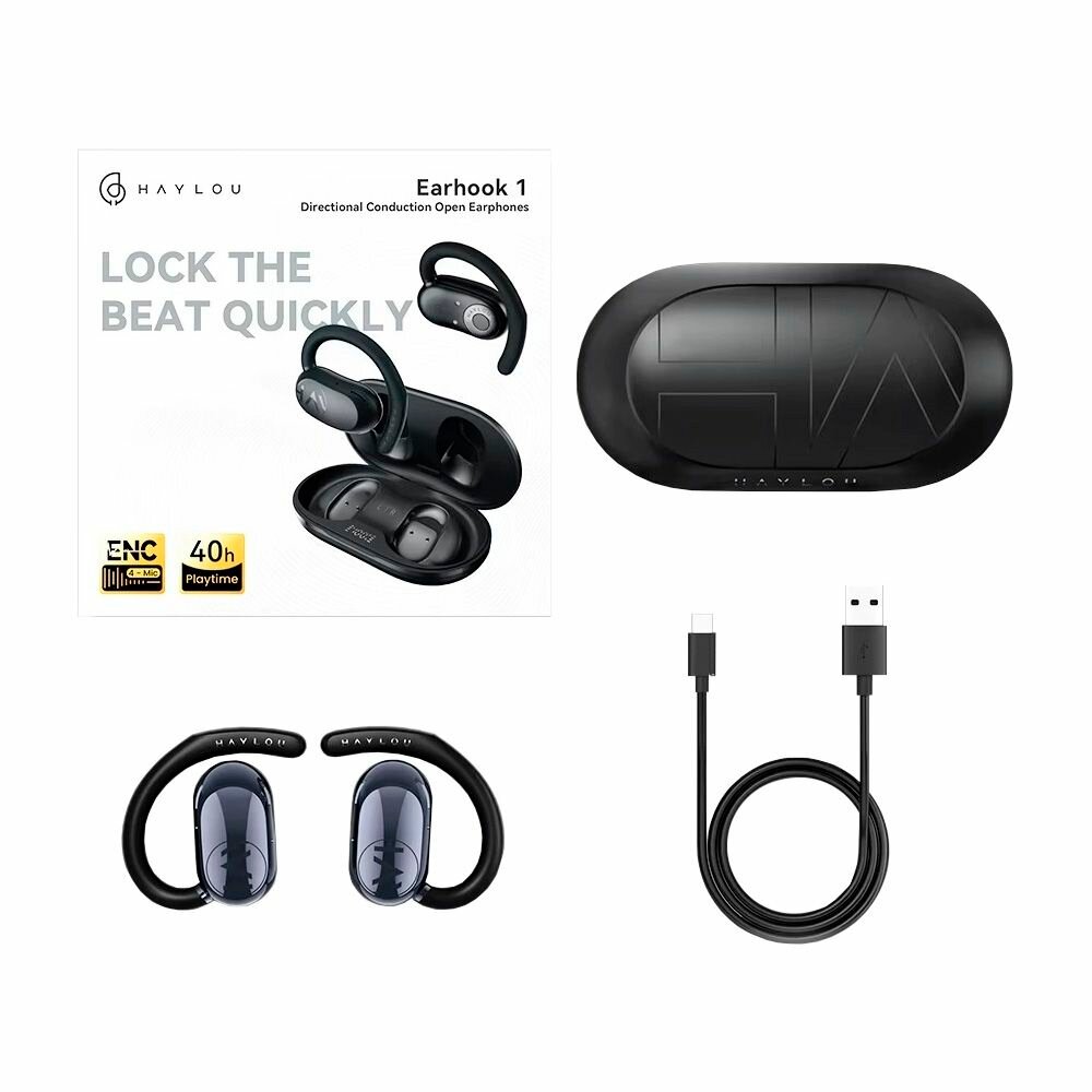Беспроводные наушники Xiaomi Haylou Earhook 1 (OW02) Black (Черный)