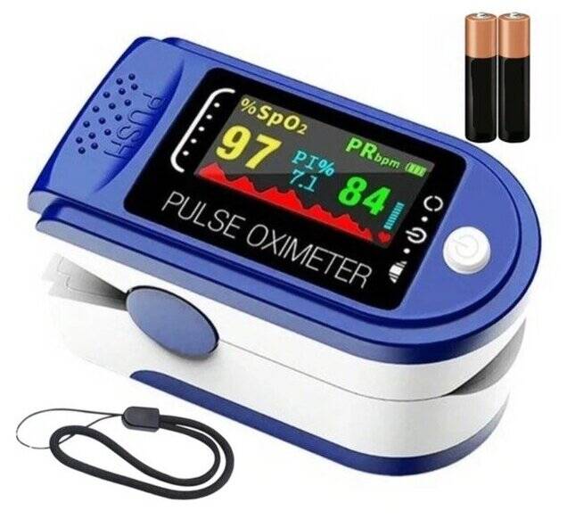 Портативный пульсоксиметр на палец Fingertip Pulse Oximeter LK88 Blue (Синий)