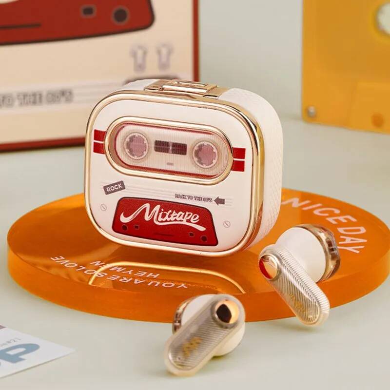 Беспроводные наушники Xiaomi Rock Retro Style TWS Earphone Retro Mix Tape Beige (Бежевый)