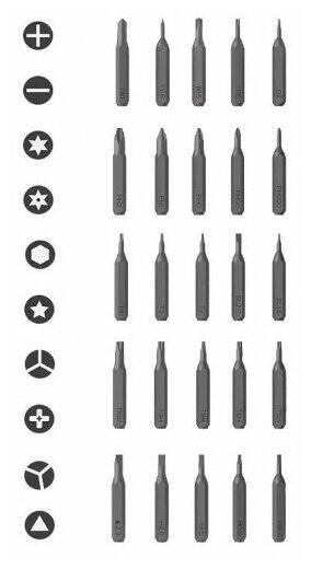 Аккумуляторная отвертка DUKA E1 Electric Precisoon Screwdriver Set 25 in 1 Black (Черный)