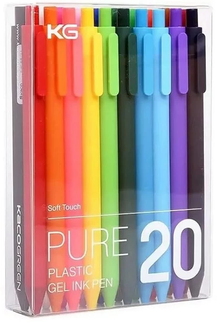 Набор гелевых ручек Xiaomi KACO Pure Plastic Gel Ink Pen K1015 (20 шт) Color (Цветной)