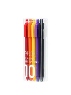 Набор гелевых ручек Xiaomi KACO Pure Plastic Gel Ink Pen 10 шт. (цветные/черные чернила), шт
