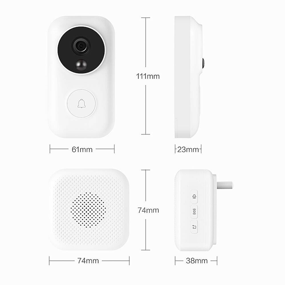 Умный дверной звонок и динамик Xiaomi Mijia Zero Intelligent Video Doorbell Set (FJ01MLTZ) White (Белый)