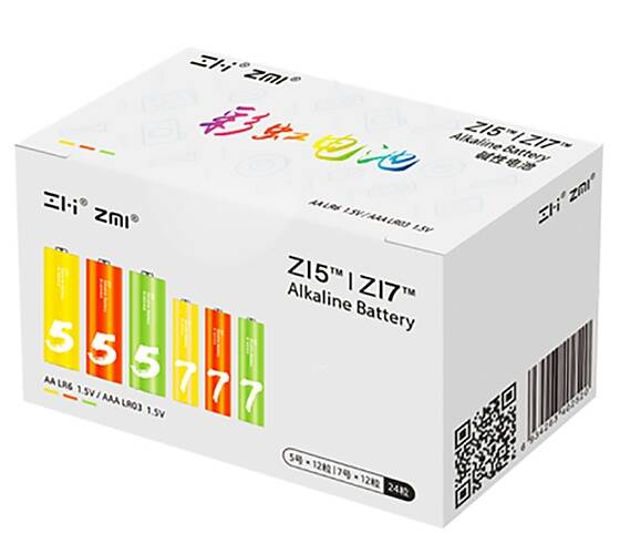 Батарейки Xiaomi Rainbow 5 AA + Rainbow 7 AAA (24 шт)