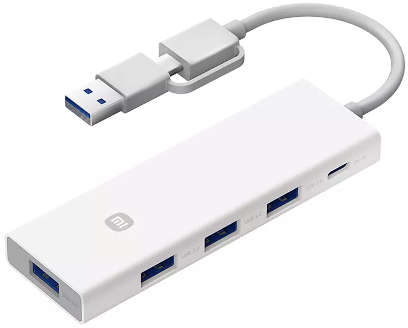 Адаптер USB-хаб Xiaomi Multifunctional HUB 4-in-1 Dual Head Splitter (XMSTFXQ01YM) White (Белый) CN