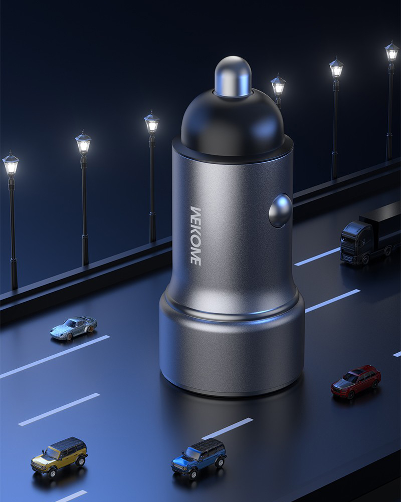 Автомобильное зарядное устройство WEKOME WP-C45 43w Silver (Серебристый) Автомобильное зарядное устройство WEKOME WP-C45 43w Silver (Серебристый)