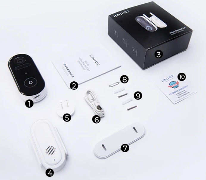 Умный дверной звонок Xiaomi IMILAB Smart Wireless Video Doorbell (CMSXJ33A) Black (Черный) Global Version