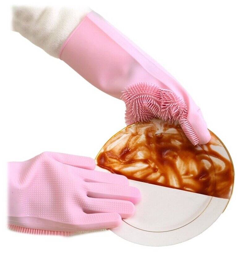Силиконовые перчатки для уборки Xiaomi Silicone Cleaning Glove Pink (HH674) Pink (Розовый)