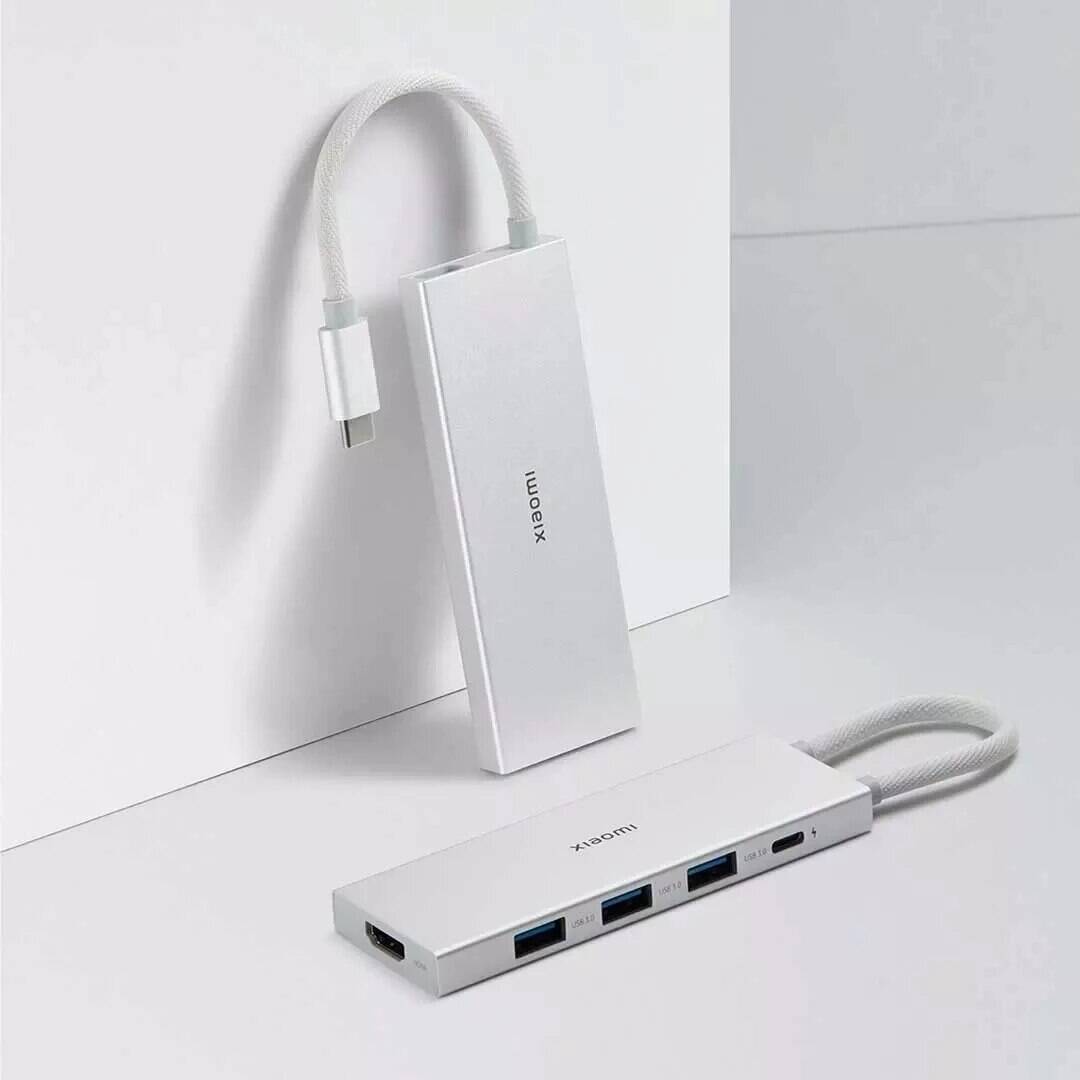 Док-станция Xiaomi 5 в 1 с USB Type-C USB3.0 HDMI 4K PD100W (XMDS05YM) Silver (Серебристый) Док-станция Xiaomi 5 в 1 с USB Type-C USB3.0 HDMI 4K PD100W (XMDS05YM) Silver (Серебристый)