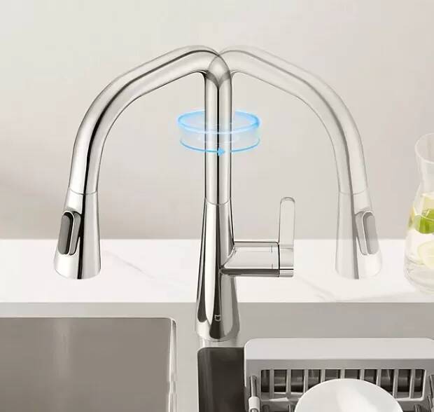 Выдвижной кухонный смеситель Xiaomi Mijia Pull-out kitchen Faucet S1 (MJCLSCFLT01DB) Silver (Серебристый)