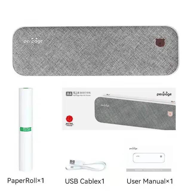 Портативный термопринтер Xiaomi PeriPage A4 Bluetooth USB Gray (Серый)