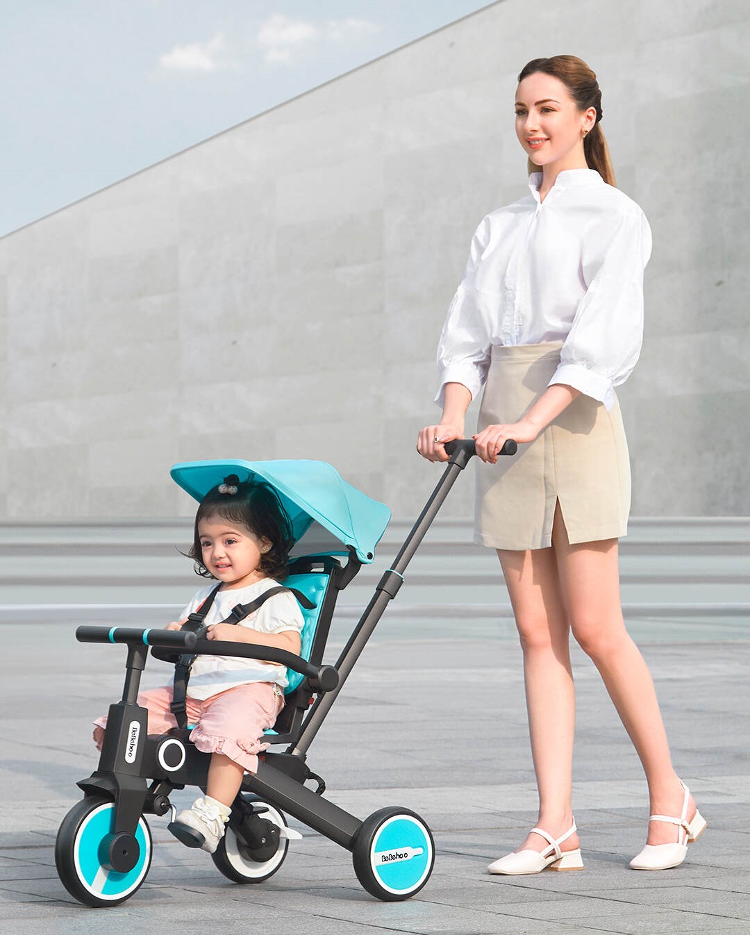 Детский трехколесный велосипед-трансформер Xiaomi BeBehoo Multifunctional Children Tricycle Standard (SL-168) Blue (Голубой)