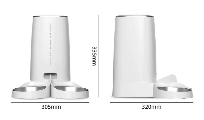 Автокормушка для животных Xiaomi Rojeco 4L Automatic Pet Feeder WIFI Version Double Bowl White (Белый)