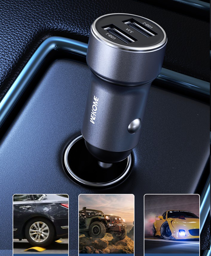 Автомобильное зарядное устройство WEKOME WP-C45 43w Silver (Серебристый) Автомобильное зарядное устройство WEKOME WP-C45 43w Silver (Серебристый)