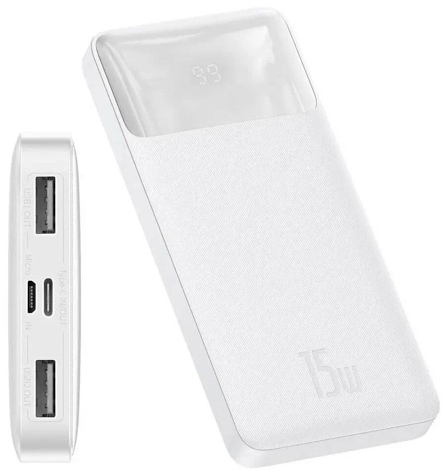 Аккумулятор Baseus Bipow Digital Display Power bank 10000 mAh 15W (PPDML-I02) White (Белый) Аккумулятор Baseus Bipow Digital Display Power bank 10000 mAh 15W (PPDML-I02) White (Белый)
